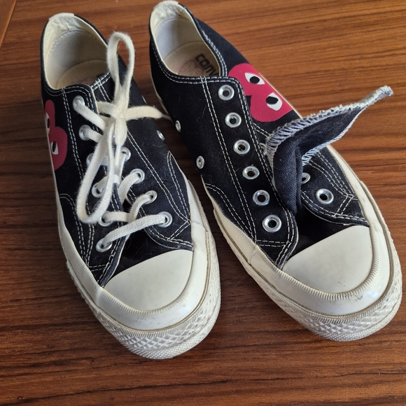 Comme Des Garcons Converse Womens 9 Black Low Top Sneakers - Picture 11 of 12
